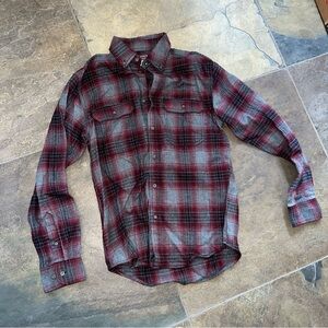 Andrew Scott Red and Gray Dress Shirt flannel button down small